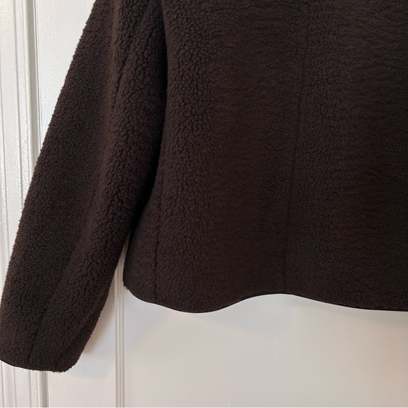 COS Dark Brown Funnel Neck Teddy Jacket - Picture 14 of 16